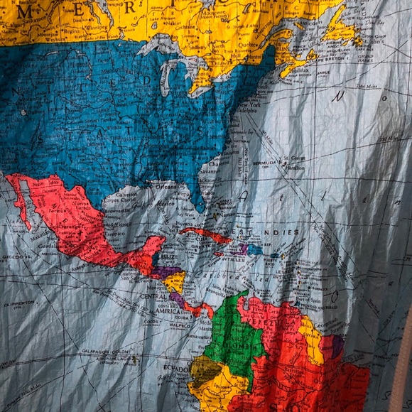 TY-breakers world map windbreaker vintage bomber Jacket 90's - Picture 6 of 12